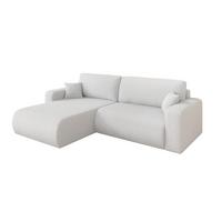 ECKSOFA mit Schlaffunktion Ottomane Links BERY-L 276x193x88 Weiß Bouclé - Schwarz/Weiß, Holzwerkstoff/Kunststoff (276/193cm) - ALTDECOR