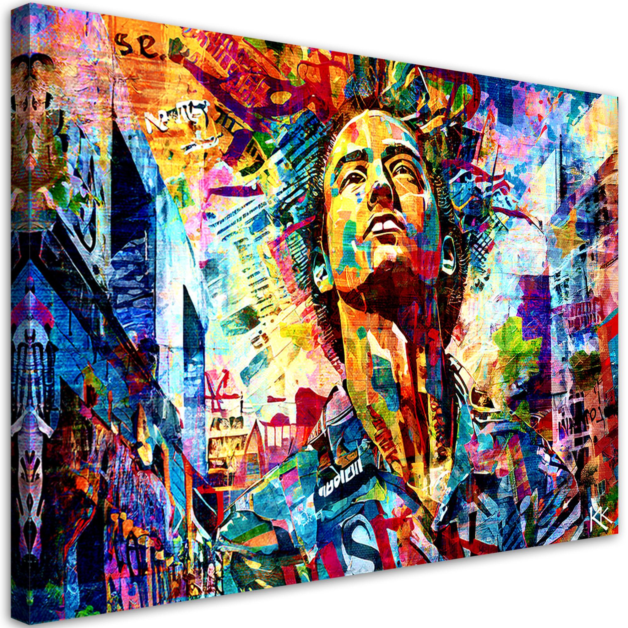 LEINWANDBILD Männchen Bunte Abstraktion 60x40cm - Multicolor, Textil (60/40cm) - Feeby