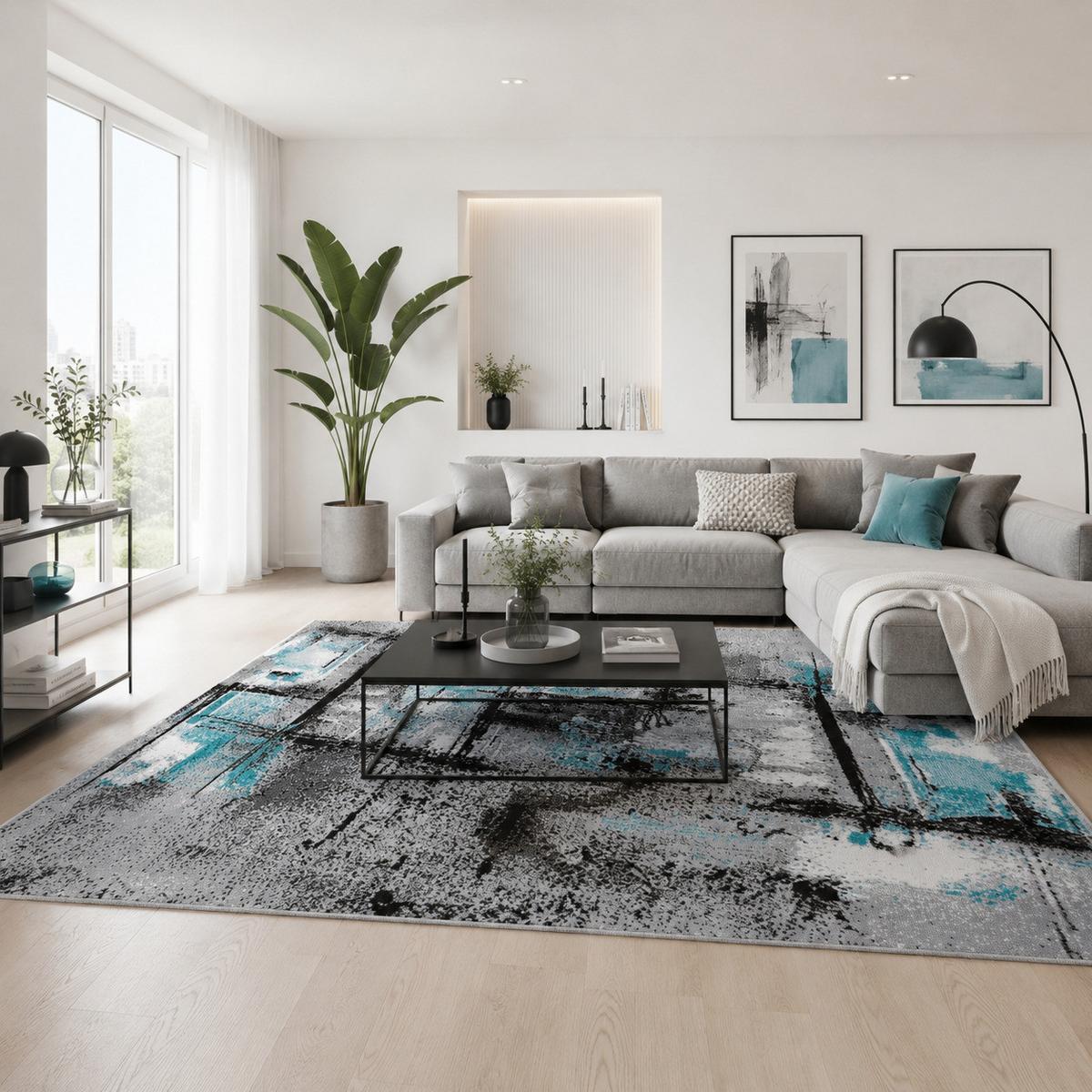 MODERN DESIGNER VELOURS TEPPICH SAMBA - Grau, Textil (190/280cm) - Pergamon