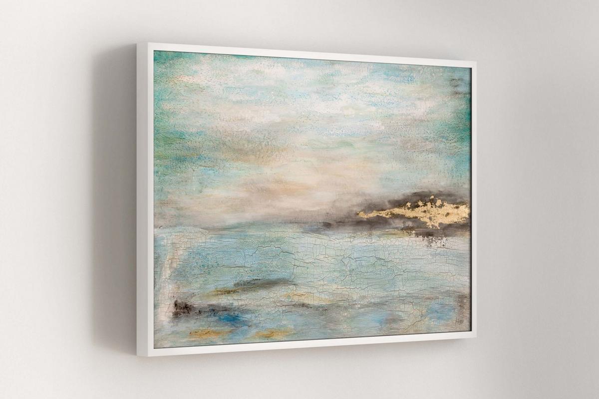 ÖLGEMÄLDE 120/80 cm - Blau, Holz/Textil (120/80cm) - KUNSTLOFT