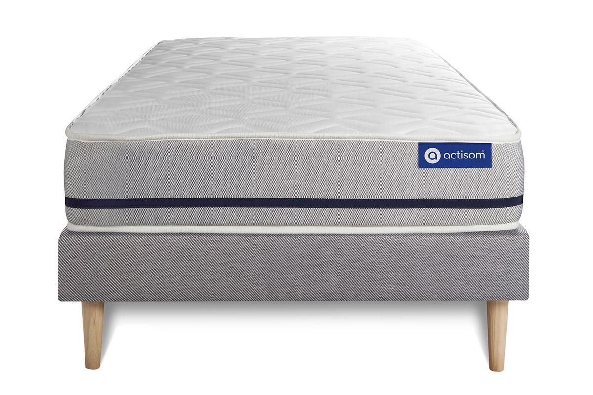 BETT Actimemo soft Memory-Schaum 80 x 200 cm h2 - Kit Bettgestell Grau - Beige/Grau, Karton/Holz (80/200cm) - ACTISOM
