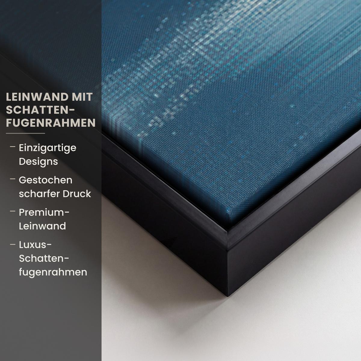 LEINWAND Bilder mit Rahmen - Wald – Winter – Natur – Abstrakt – Schnee - 150x100 - Weiß, Textil (150/100cm) - MuchoWow