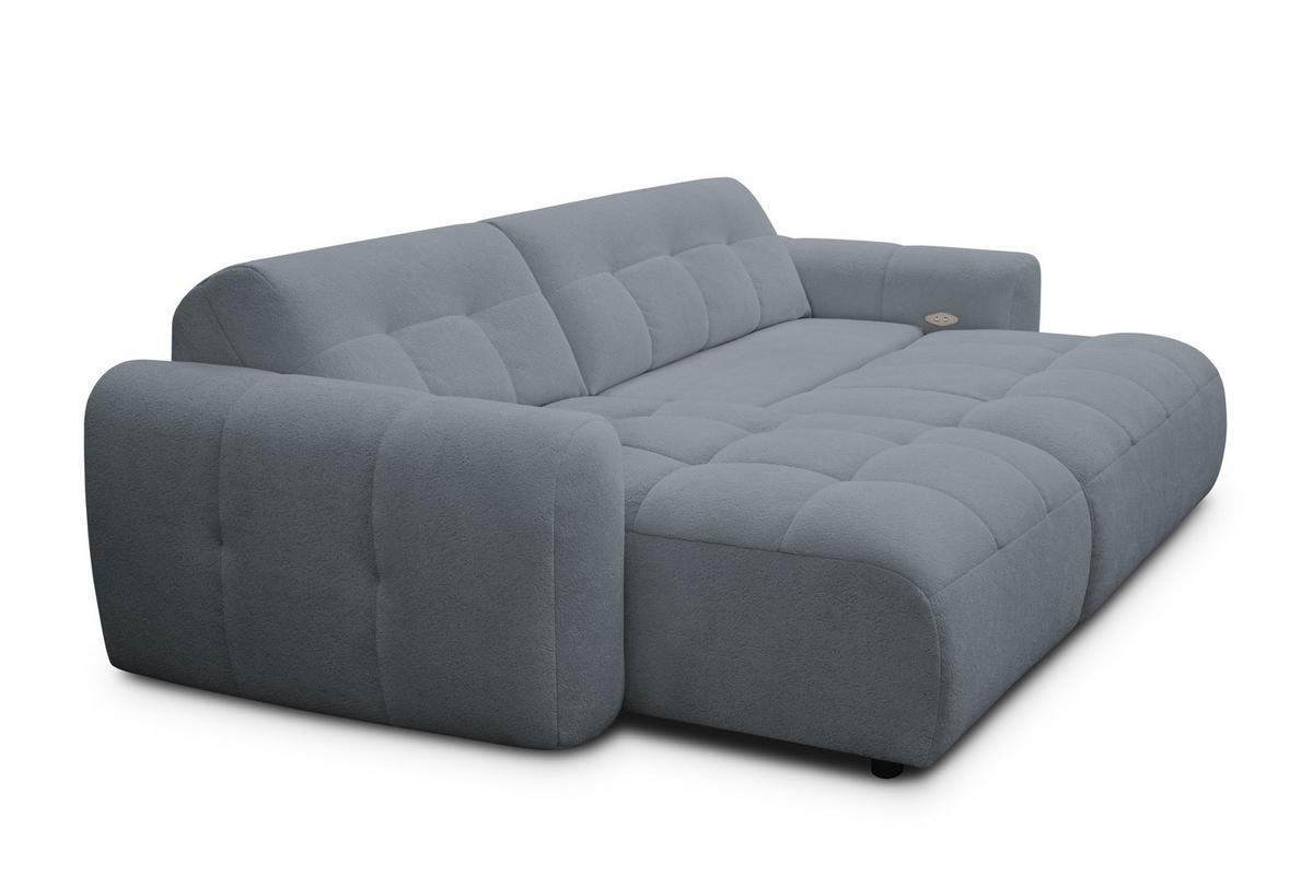 ECKSOFA LUMERO 4-Sitzer LINKS, graphitfarben - Graphitfarben/Schwarz, Holz/Textil (275/166cm) - Courtois Laville