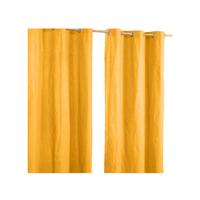 ÖSENVORHANG blickdicht 2er-Set, 117/137 cm - Currygelb, Textil (117/137cm) - Homescapes