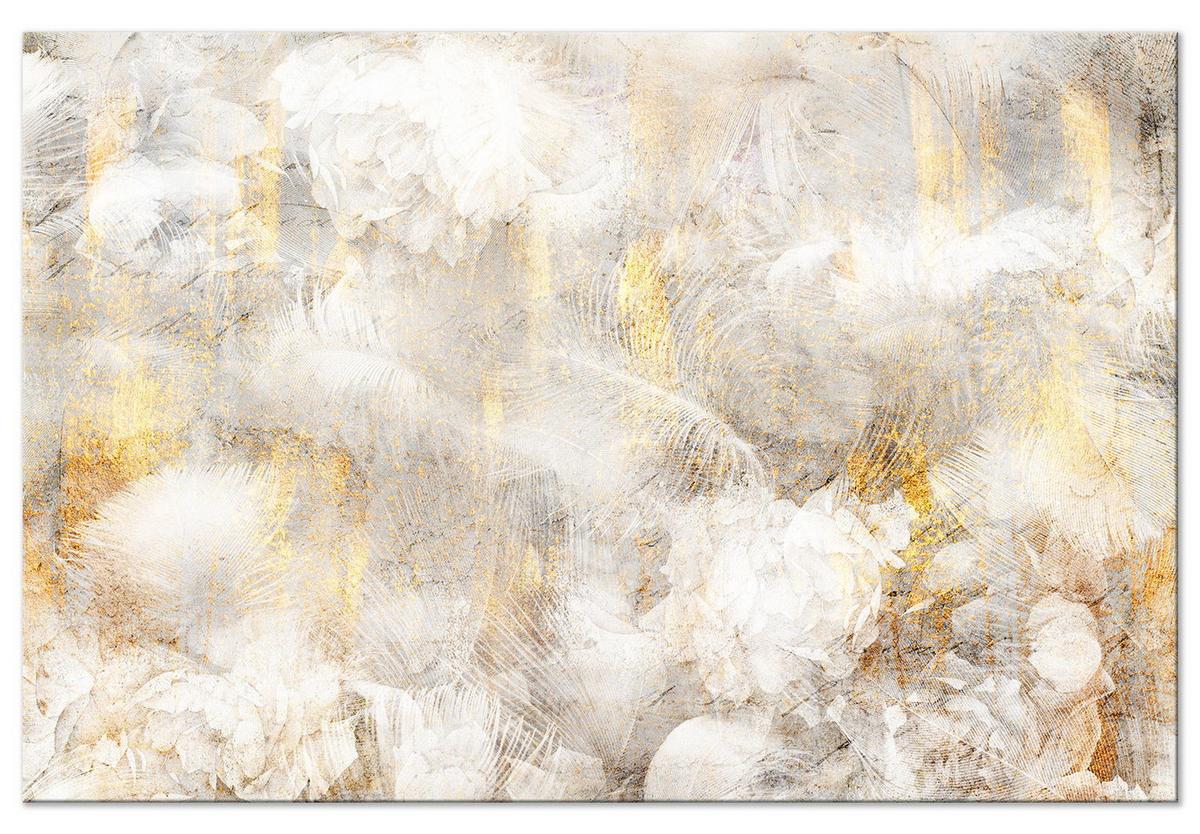 KUNSTDRUCK Weiß 90/60 cm - Goldfarben/Weiß, Textil (90/60cm) - KUNSTLOFT