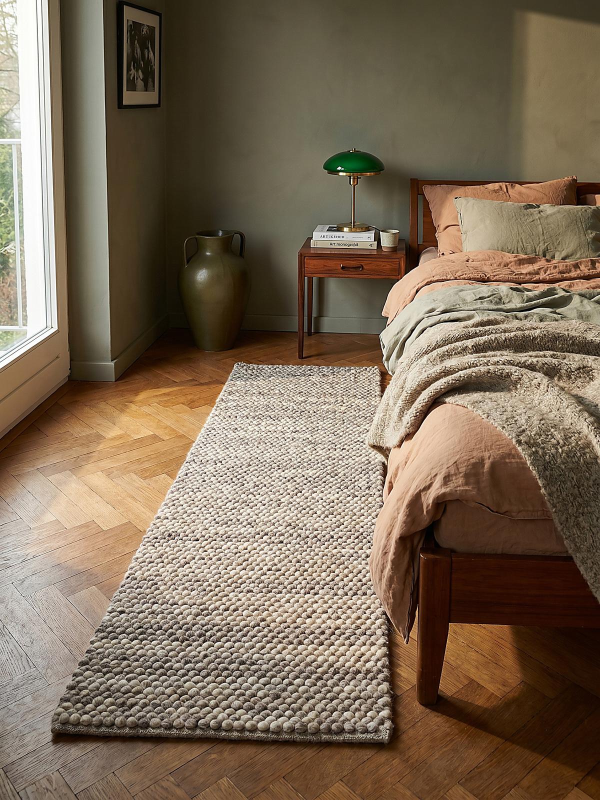 WOLLTEPPICH handgewebt MEDWAY, einfarbig, Beige, 60 x 230 cm - Beige, Textil (230/60cm) - KADIMA DESIGN
