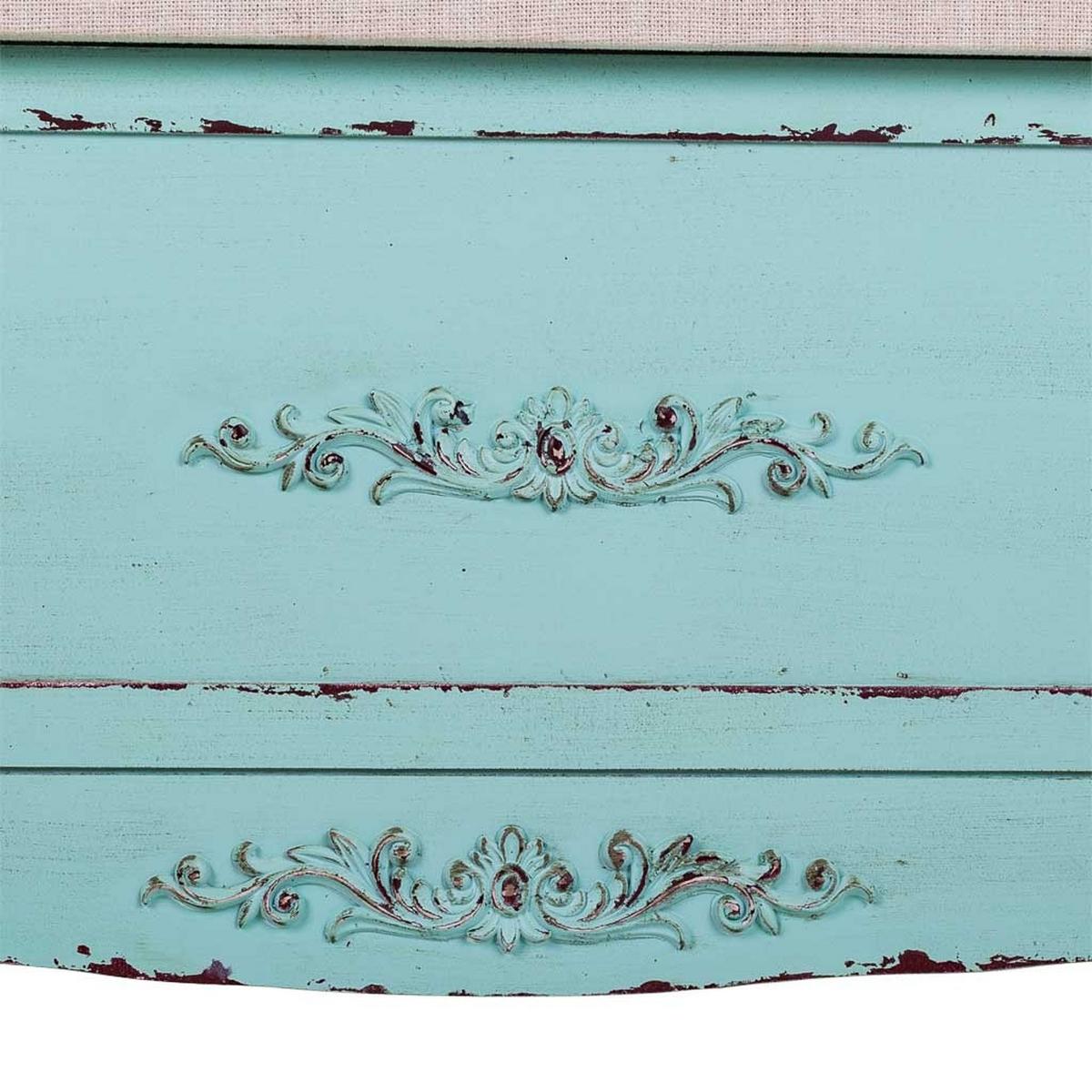 POLSTERBANK aus Holz 120x43x48 blauem - Blau, Holzwerkstoff (120/48/43cm) - Wanderlust