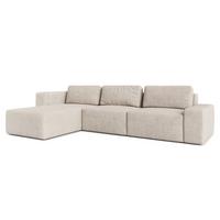ECKSOFA L Form Arkleton Beige 360/180/93 cm Links Stil & Komfort - Creme/Schwarz, Kunststoff/Textil (180/360cm) - AX Living