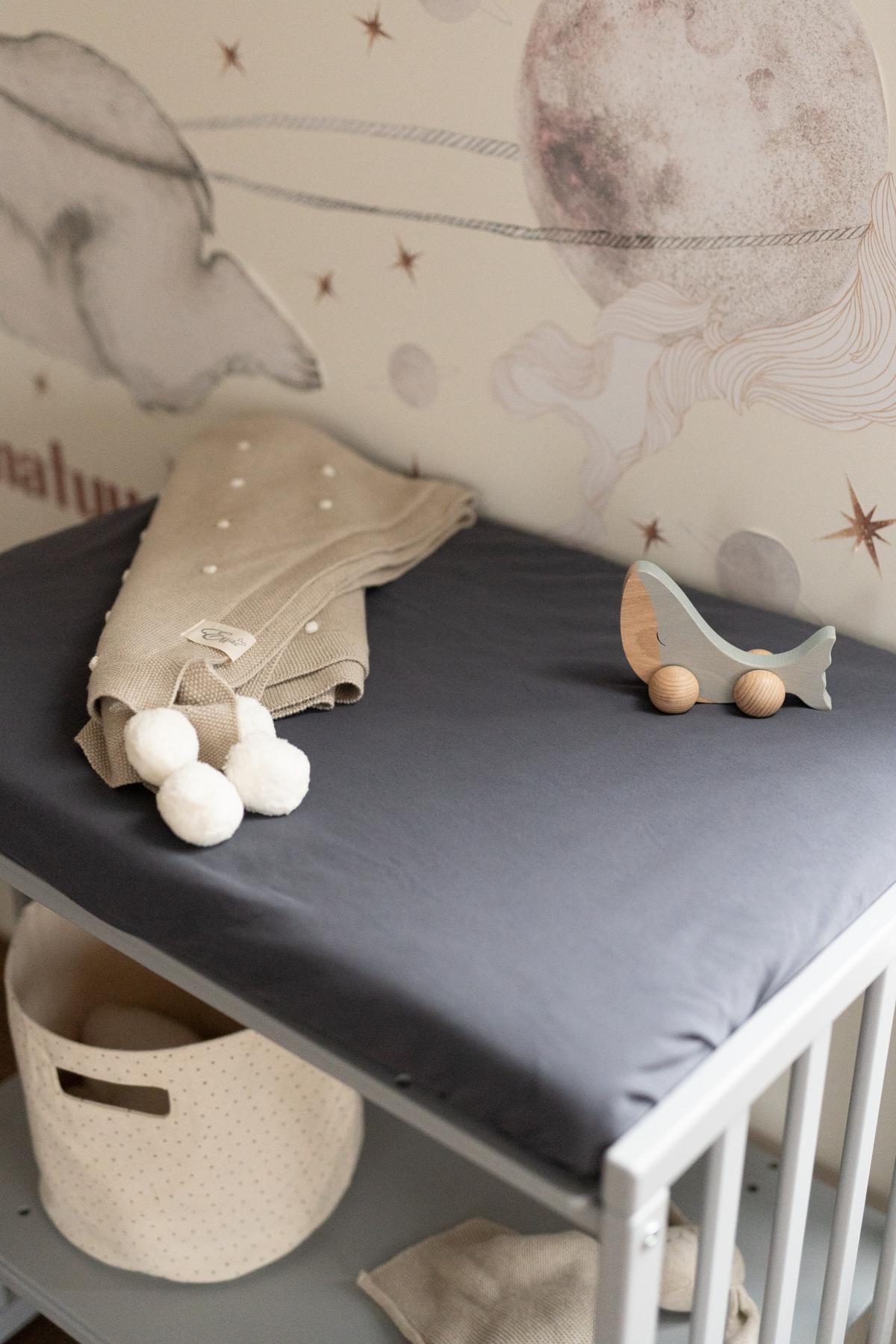 BABY Spannbettlaken Regal 7in1 - Graphitfarben, Textil (50/73cm) - waldin