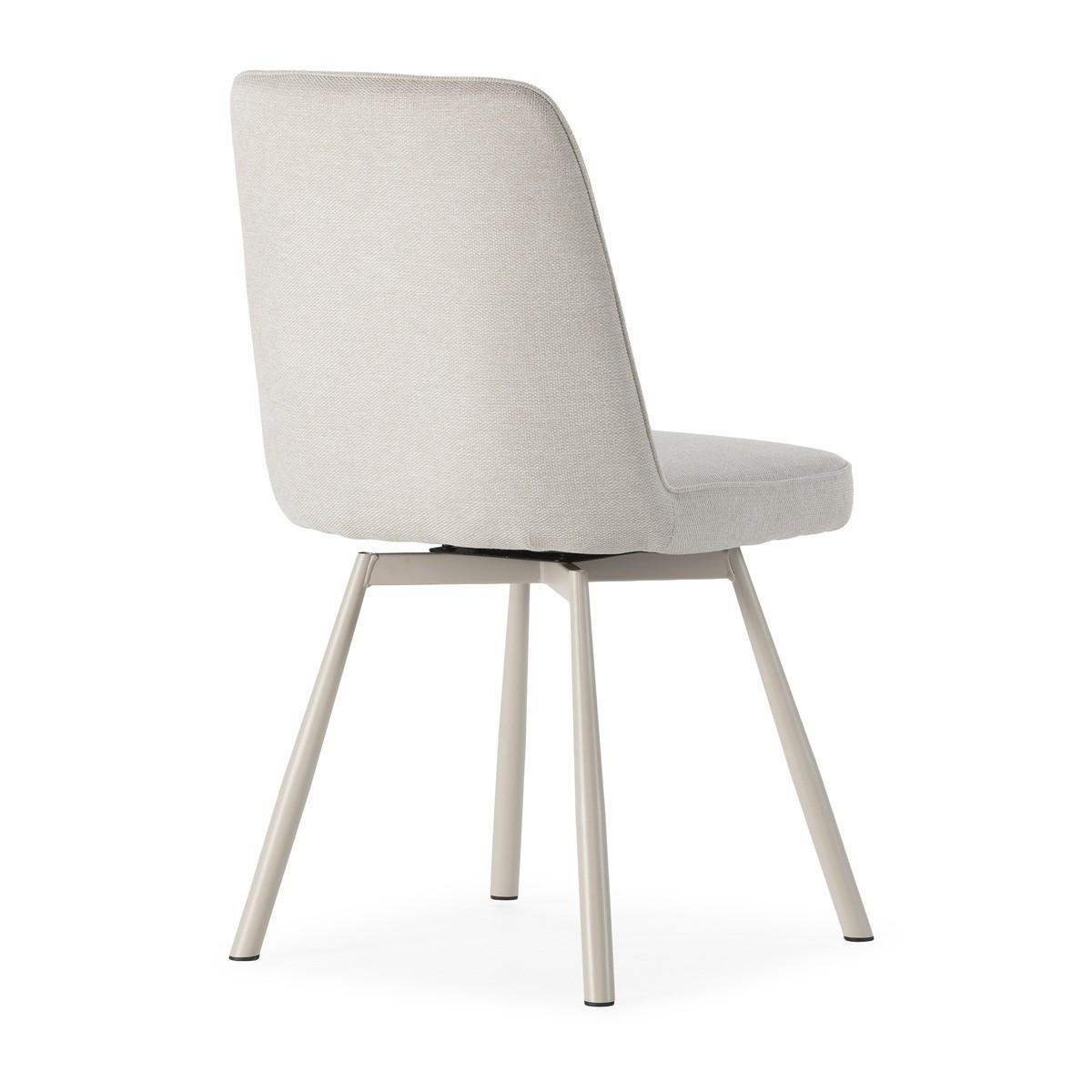 ESSZIMMERSTÜHLE 4er Set 56/46/49,5 cm - Creme, Textil (56/49.5/75.5cm) - Calicosy