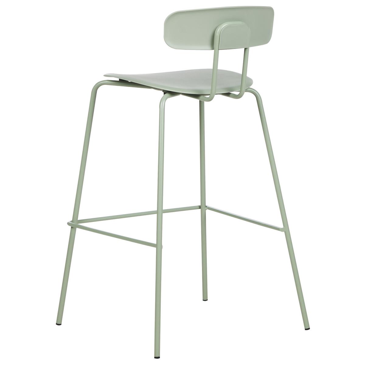 BARSTUHL 2er-Set Kunststoff/Metall hellgrün Sibley - Hellgrün, Kunststoff (53/95/52cm) - Beliani