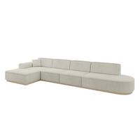 ECKSOFA Ottomane Links IREA-L3 - 412x165x80 cm Creme - Ecru/Creme, Holzwerkstoff/Textil (412/165cm) - ALTDECOR