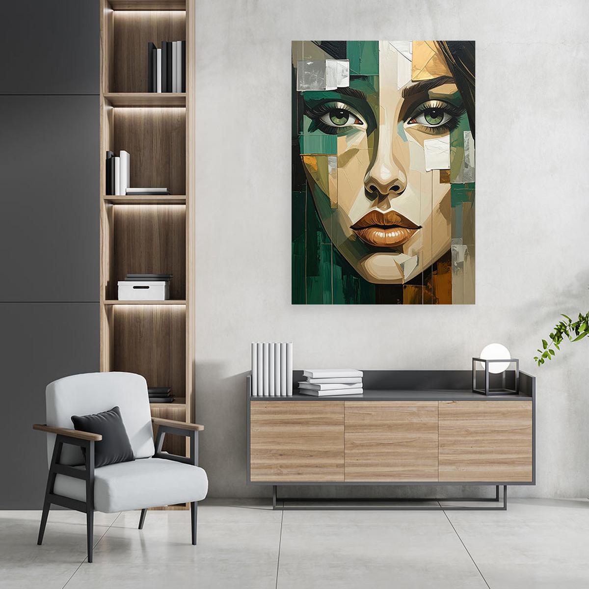LEINWANDBILD Menschen & Charaktere 60x90cm - Grün, Textil (60/90cm) - Feeby