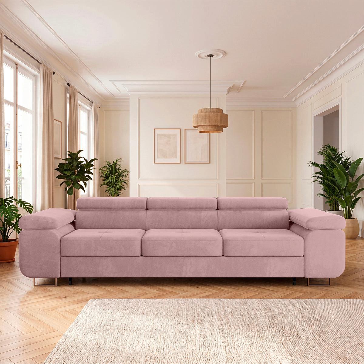 SCHLAFSOFA Wilson 3 Sitzplätze Korallenrosa - Rosa, Textil (275/69/100cm) - Petits-meubles