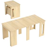 ESSTISCH Ausziehbar Küchentisch Esszimmertisch für bis 6 Personen 60-180x85 cm - Naturfarben/Weiß, Holzwerkstoff (180/85/75cm) - HOMCOM