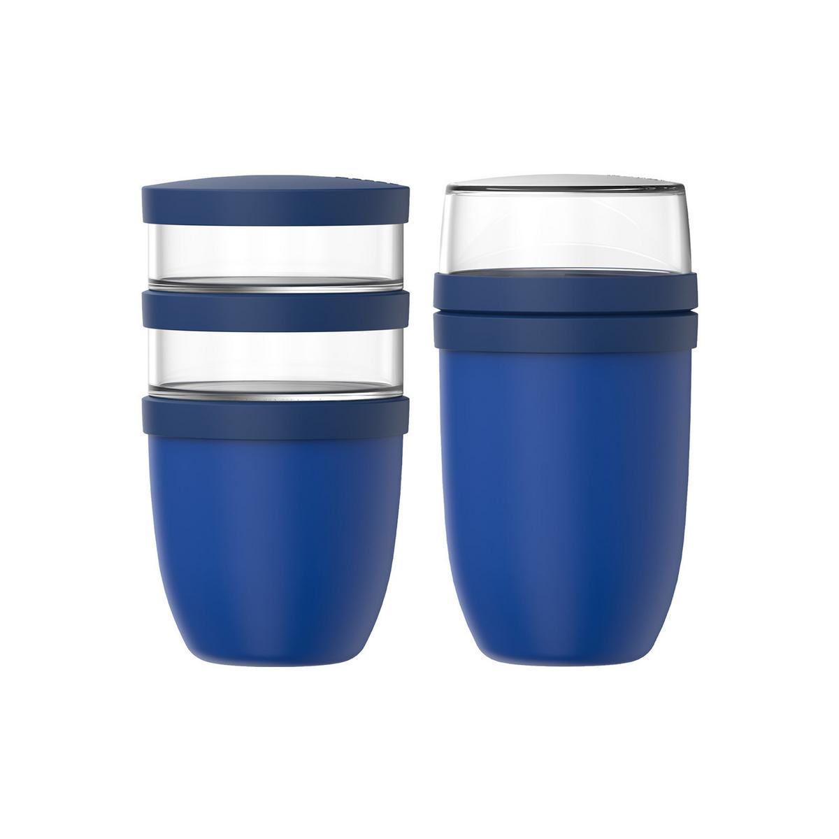 LUNCHPOT-SET XL Ellipse Vivid Blue 900 ml + 1050 ml 2-tlg. - Dunkelblau, Kunststoff (10.7/20/10.7cm) - Mepal