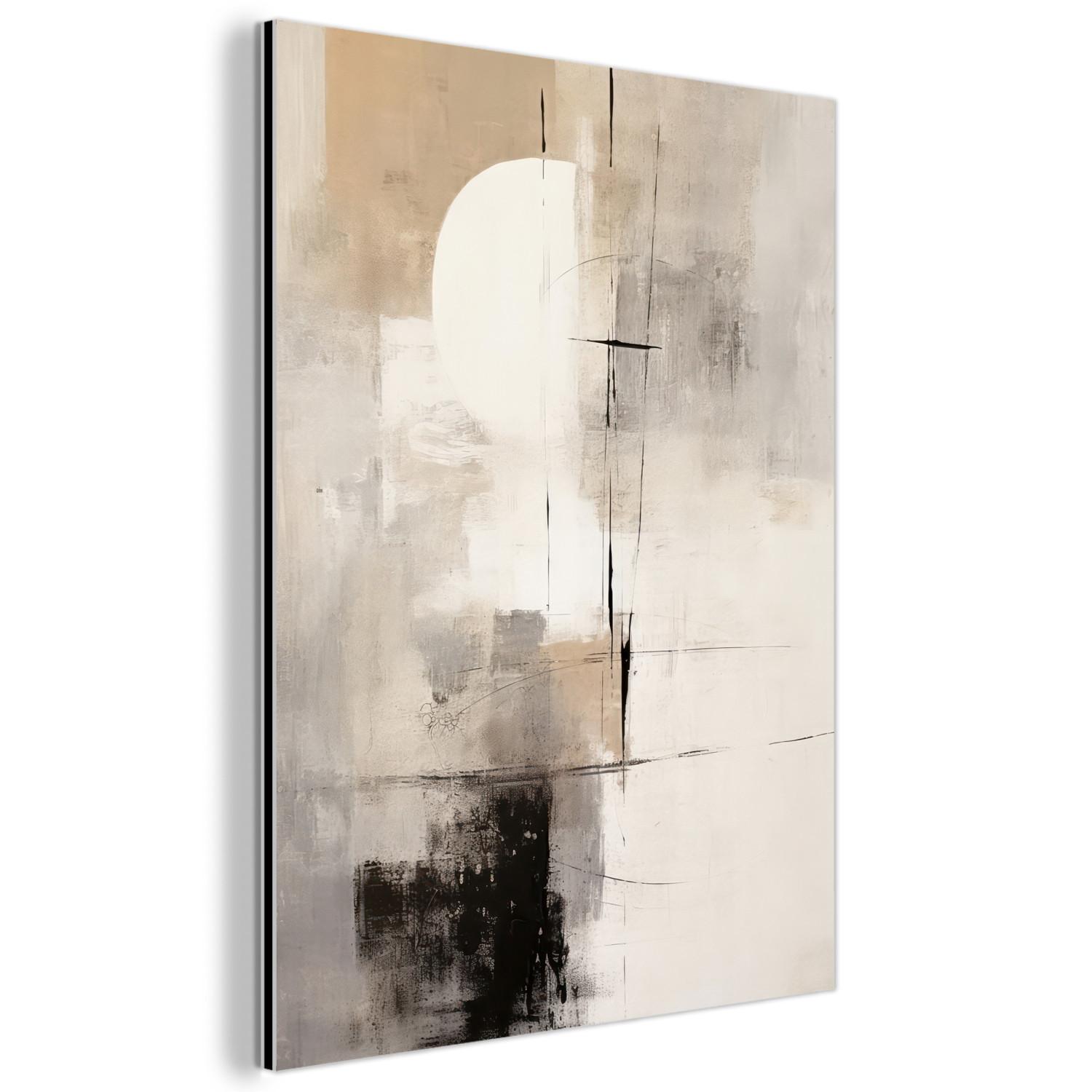 METALLBILD Abstrakt - Kunst - Grau 60x80 cm - Hellgrau, Metall (60/80cm) - MuchoWow
