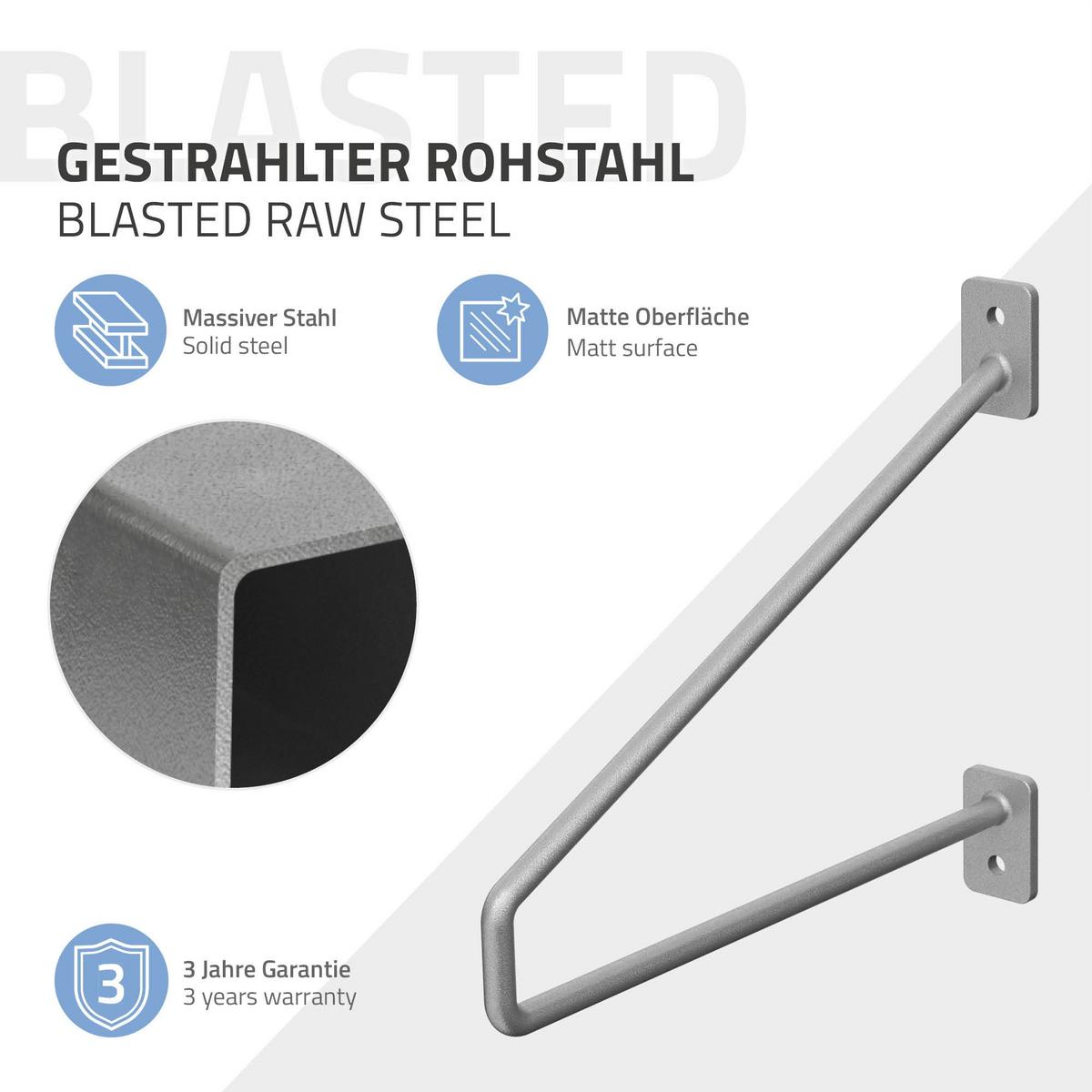 REGALHALTERUNG 2er Set 220mm Silber - Silberfarben, Metall (2.3/18/22cm) - ML-DESIGN