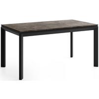ESSTISCH Elan rechteckig ausziehbar verlängerbar mit Schwarzen Metallbeinen, Beton Dunkelgrau 180-270/90/76 cm - Dunkelgrau/Schwarz, Holzwerkstoff/Metall (90/270/76cm) - WFL GROUP