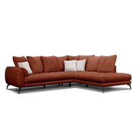 ECKSOFA CALME 5-Sitzer, dunkelorange - Dunkelorange/Schwarz, Holz/Textil (294/229cm) - Wozimo
