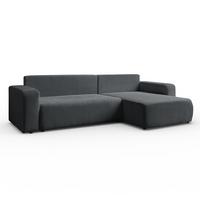 ECKSOFA Gepolstertes PRESTIGE XL mit Schlaffunktion und Bettkasten, Poso 34 - Dunkelgrau, Textil (277/143cm) - Lookway