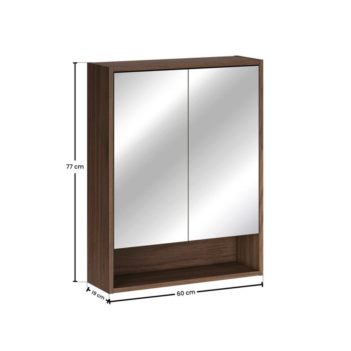 SPIEGELSCHRANK Edmé Dunkles Holz - Dunkelbraun, Holzwerkstoff (60/76.8/18.8cm) - Petits-meubles