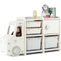 REGAL Kinder 2 Ebenen Beige - Beige, Kunststoff (110/66/32cm) - COSTWAY