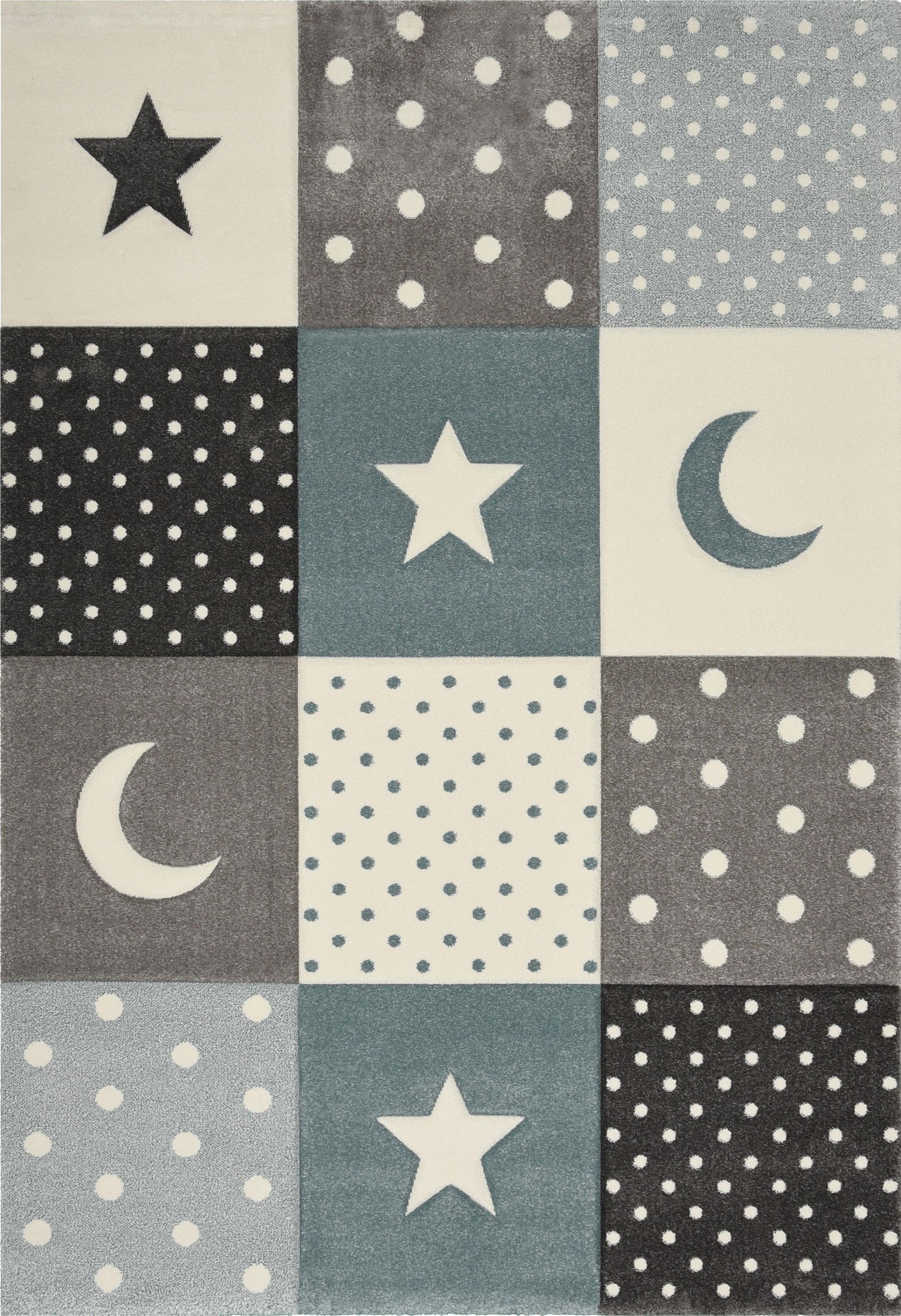 KINDERTEPPICH Kurzflor Sterne IDRO Polypropylen Blau 160 x 230 cm - Blau, Textil (160/230cm) - KADIMA DESIGN