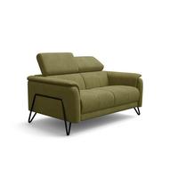 SOFA RODEN 2-Sitzer, olive, Veloursstoff - Grün, Holz/Textil (152/82/103cm) - Wozimo