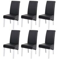 ESSZIMMERSTUHL Schwarz 6er-Set - Schwarz, Leder (46/99/50cm) - MCW