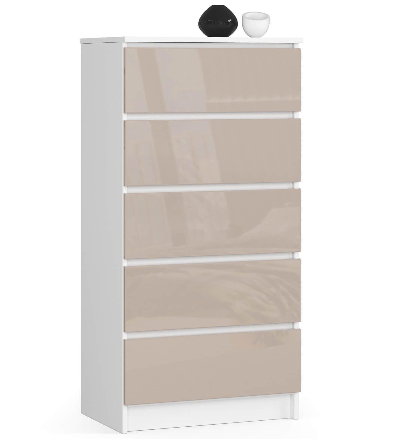 KOMMODE Weiß, Cappuccino Glanz 121/60/40 - Weiß, Holzwerkstoff (60/121/40cm) - RAUMHIRSCH FURNITURE