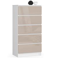 KOMMODE Weiß, Cappuccino Glanz 121/60/40 - Weiß, Holzwerkstoff (60/121/40cm) - RAUMHIRSCH FURNITURE