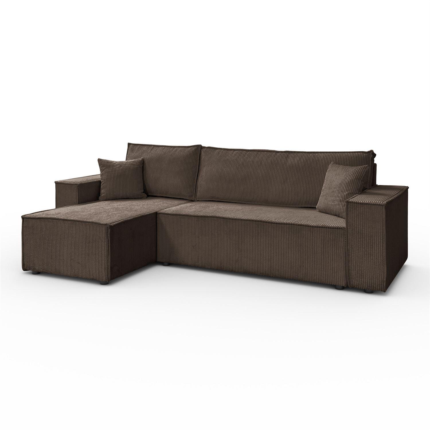 GEPOLSTERTES Ecksofa CARLOS L, Poso 06 - Braun, Textil (247/143cm) - Lookway