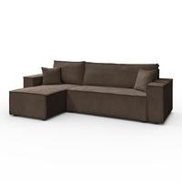 GEPOLSTERTES Ecksofa CARLOS L, Poso 06 - Braun, Textil (247/143cm) - Lookway