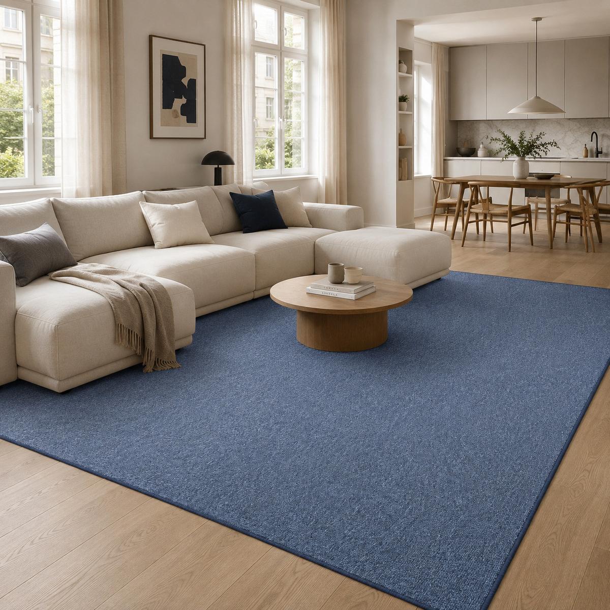 FEINSCHLINGEN VELOUR TEPPICH STRONG - Dunkelblau, Textil (200/300cm) - Snapstyle