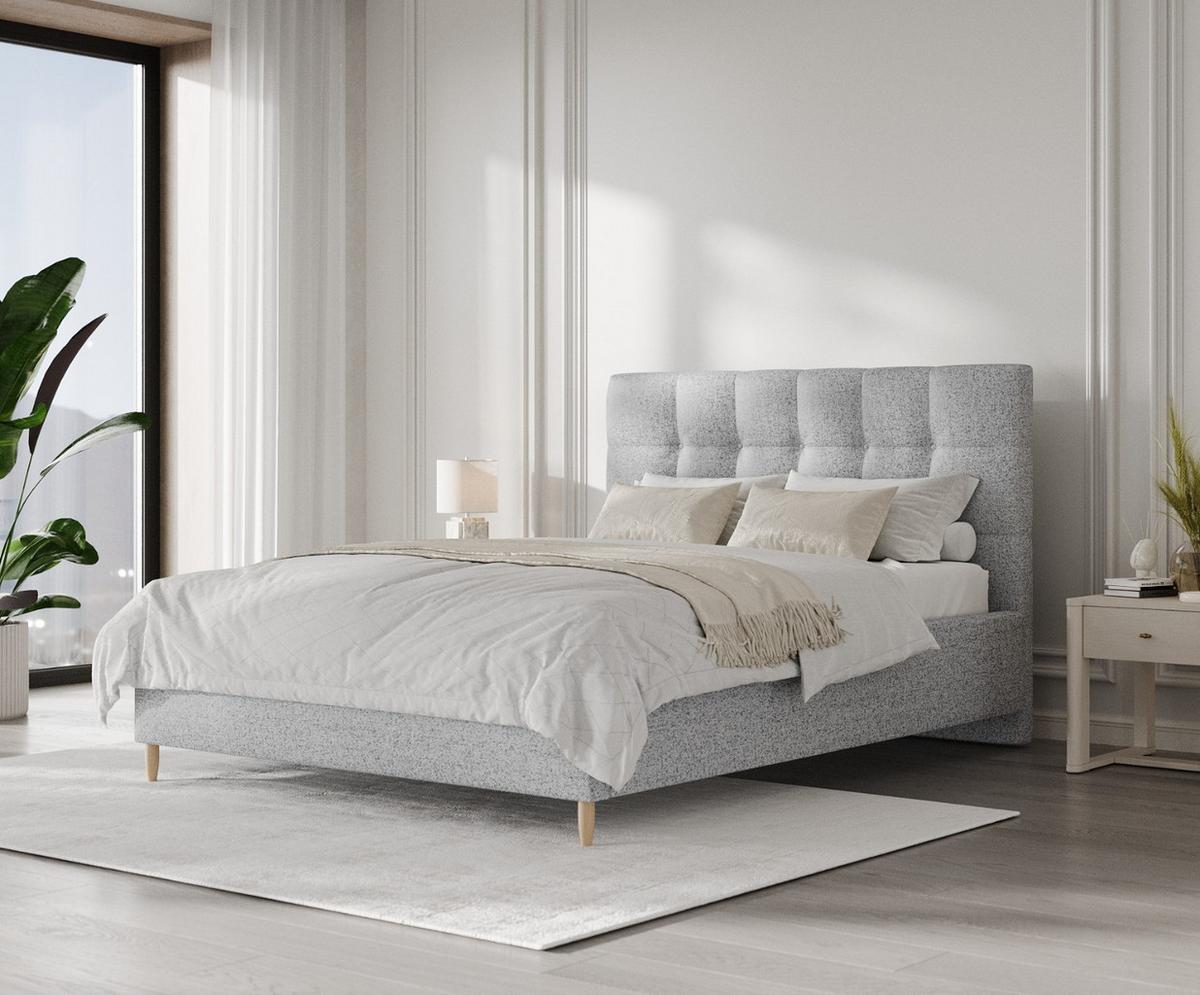 POLSTERBETT Cora 180/200 cm Grau im Riva Stoff - Naturfarben/Grau, Holz/Holzwerkstoff (180/200cm) - AltaBeds
