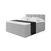 BOXBETT mit Matratze H3/H4 - FAMA KING - 140x200 cm Hellgrau Quelle - Hellgrau, Holzwerkstoff (140/200cm) - ALTDECOR