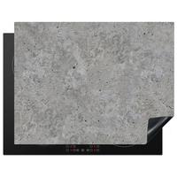 HERDABDECKPLATTE Beton - Schiefer - Grau - Struktur aus Beton Induktionsmatte 77x59 cm - Hellgrau, Kunststoff (77/59/0.2cm) - MuchoWow