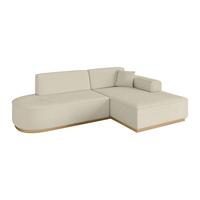 ECKSOFA Ottomane Rechts IREA-L1-v2 - 232x165x80 cm Beige - Hellbraun/Creme, Holzwerkstoff/Textil (232/165cm) - ALTDECOR