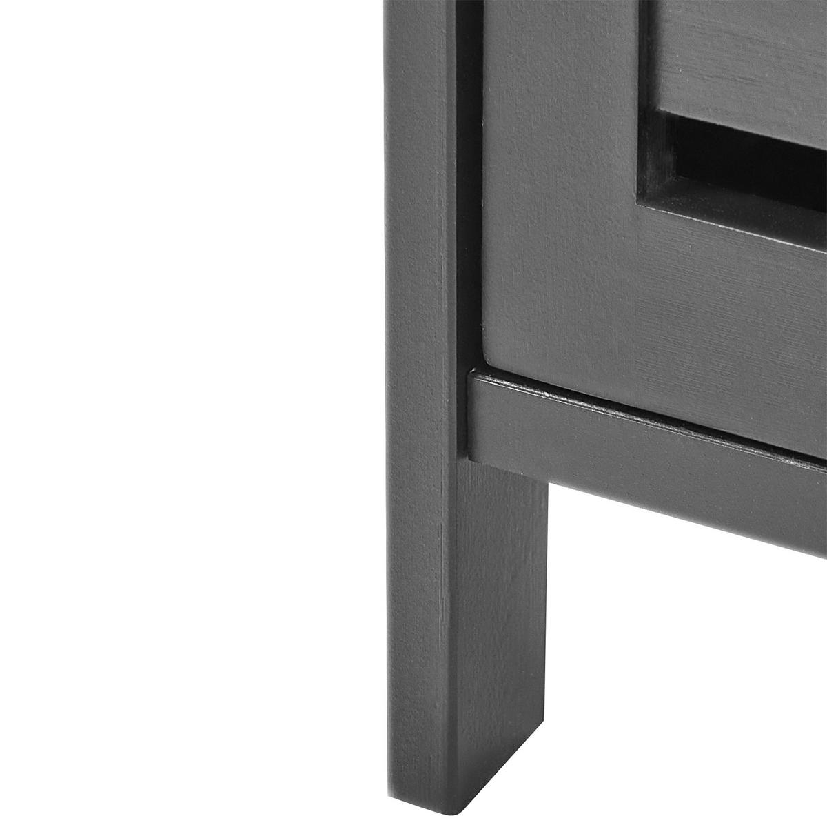 TOILETTENPAPIER-SCHRANK Bambus Schwarz Olathe - Schwarz, Holz (18/72/17cm) - Beliani
