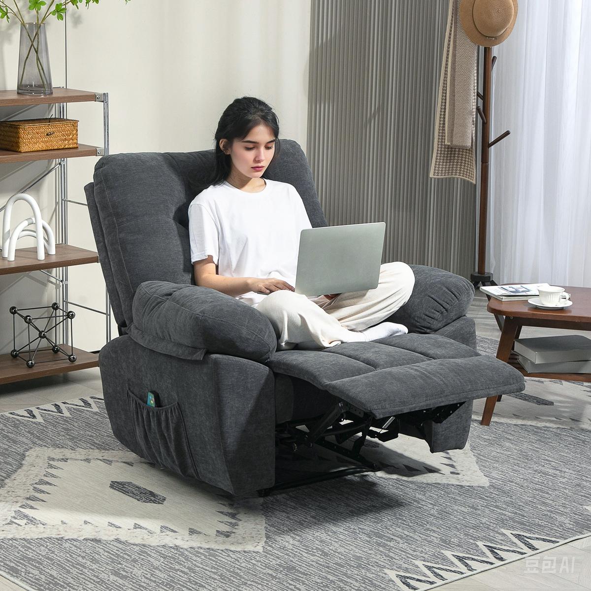 MASSAGESESSEL Polyester Stahl Dunkelgrau - Dunkelgrau, Textil (100/107/102cm) - HOMCOM