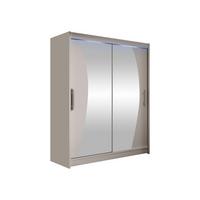 SCHWEBETÜRENSCHRANK Westa X, mit RGB LED Beleuchtung - Kaschmir/Silberfarben, Holzwerkstoff/Metall (150/200/58cm) - MIRJAN24
