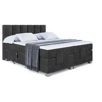 BOXSPRINGBETT elektrisch verstellbar mit 2 Matratzen H4/Taschenfederung AMEL EL 200 x 200 Schwarz - Schwarz, Holzwerkstoff (207/200cm) - ALTDECOR