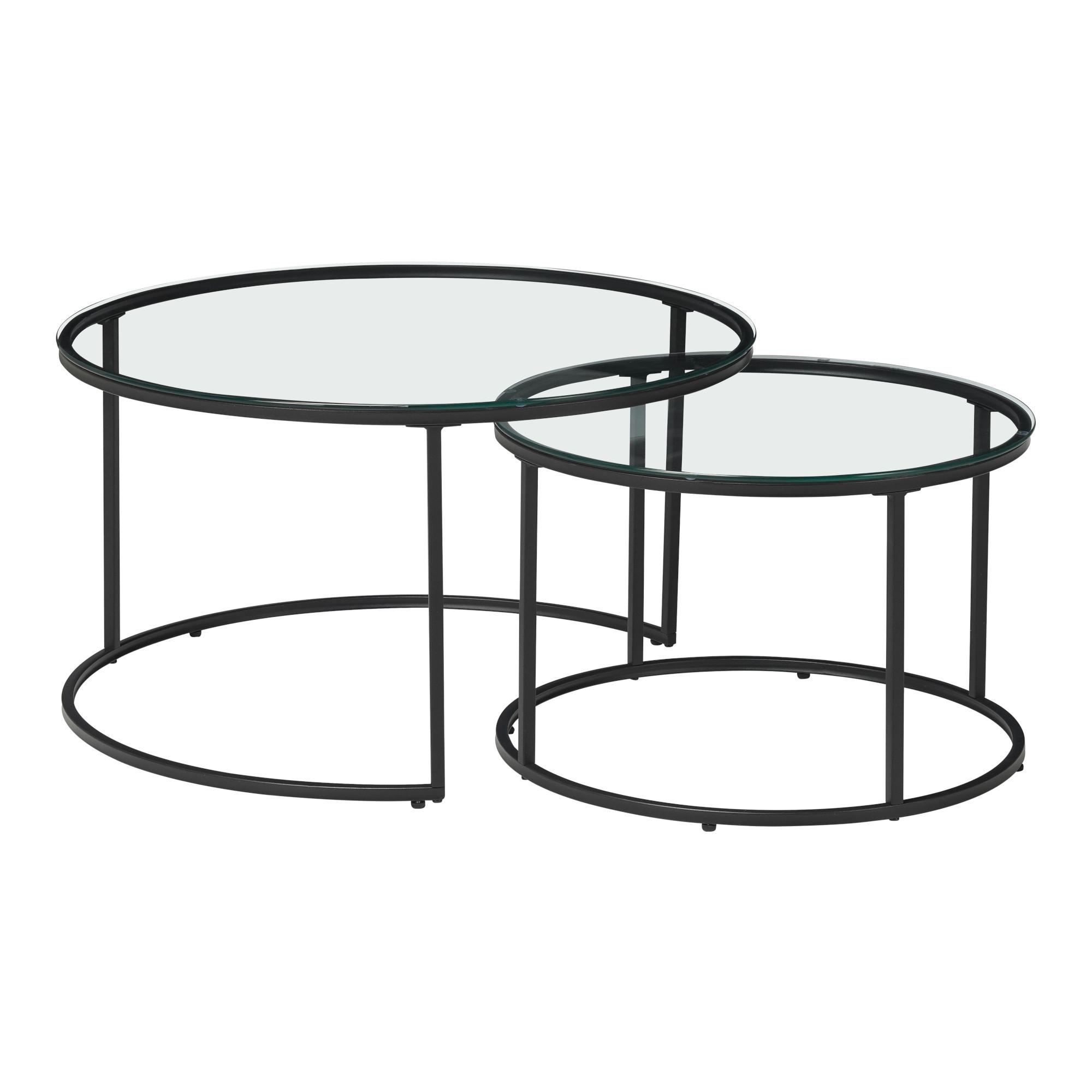 COUCHTISCH-SET 2 TLG. Kokkola - Klar, Metall (80/80/45cm) - [en.casa]