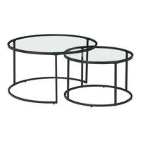COUCHTISCH-SET 2 TLG. Kokkola - Klar, Metall (80/80/45cm) - [en.casa]