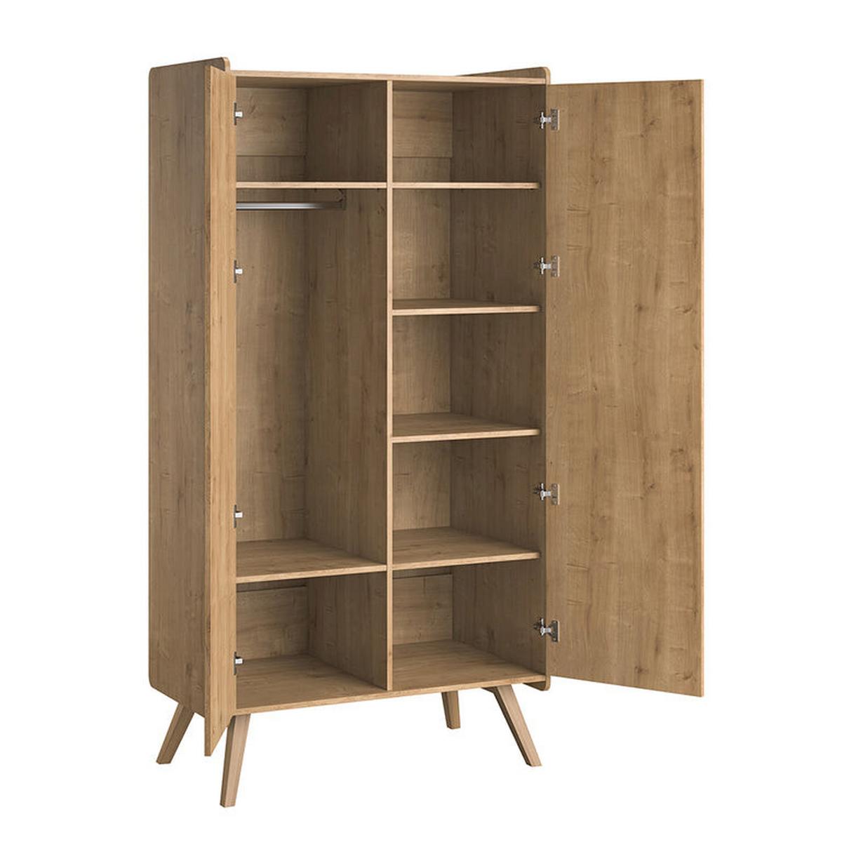 SCHRANK 2 Türen Holz - Braun, Holzwerkstoff (100/200/58cm) - Petits-meubles