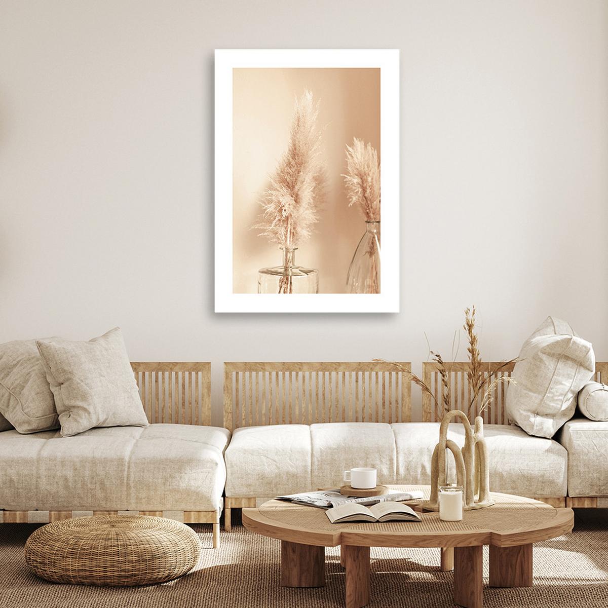 WANDBILD pampasgras in einer vase - Beige, Textil (40/60cm) - Feeby