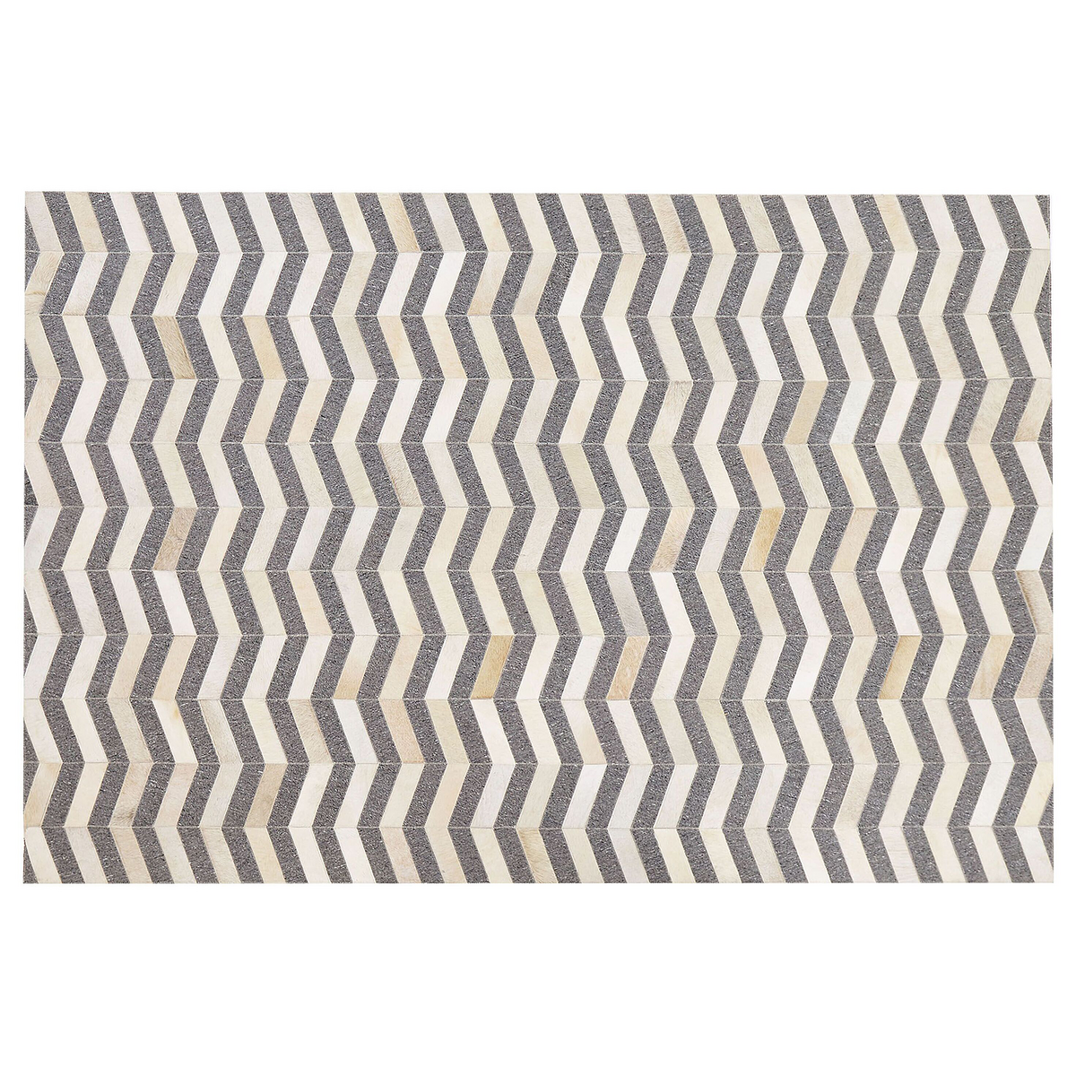 PATCHWORK-TEPPICH Baggoze 200/140 cm - Grau, Fell (140/200cm) - Beliani