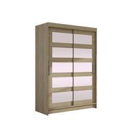 KLEIDERSCHRANK Miami IV - Silberfarben/Sonoma Eiche, Holzwerkstoff/Kunststoff (120/200/58cm) - MIRJAN24