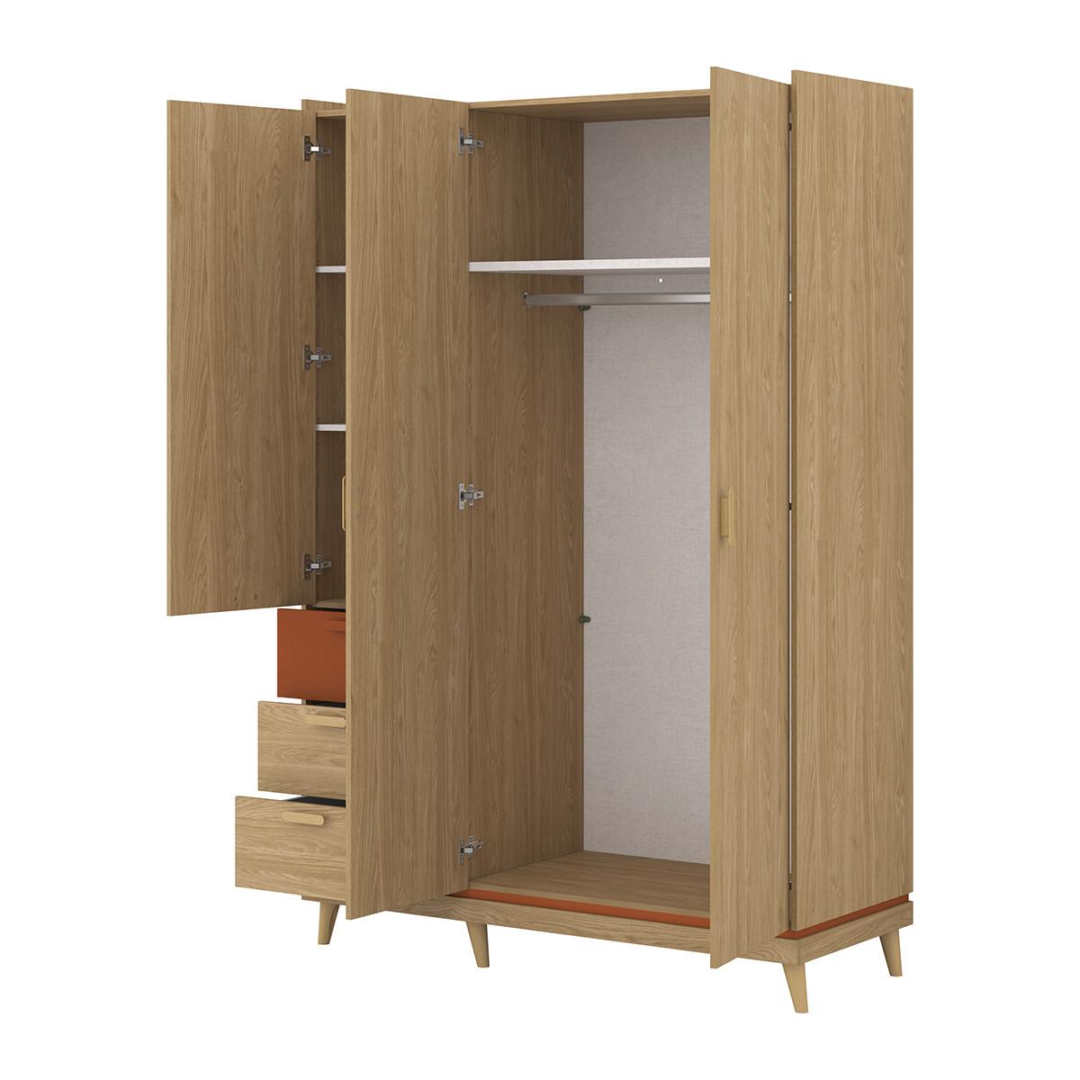 SCHRANK 3 Türen Sandy Holz - Braun, Holzwerkstoff (143.5/214.5/57.4cm) - Petits-meubles